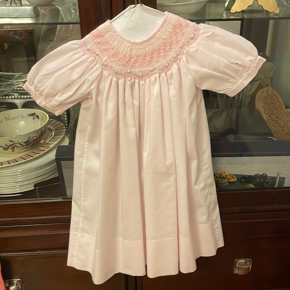 Feldman Bros Pink Smock Dress with Roses